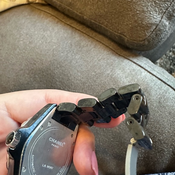 Authentic pre owned J12 watch in black with diamonds inside dial. 33mm - Picture 6 of 7